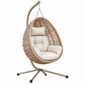 Fotel wiszący kokon 105 x 105 x 195 cm z plecionki naturalny do wnętrz